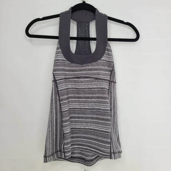 Lululemon Athletic Tank Top Built-In Support Gray Scoop Size Small - Picture 1 of 7